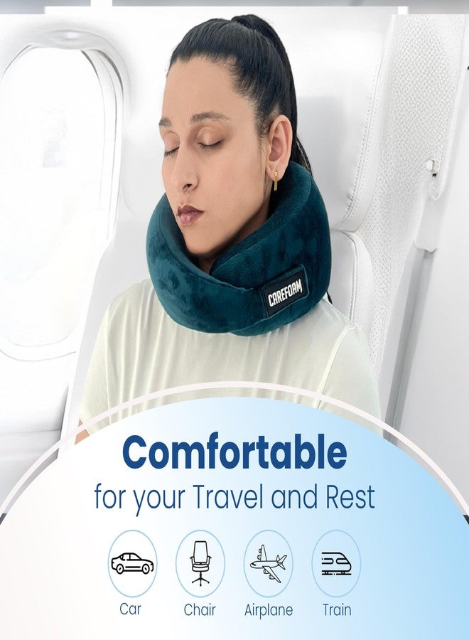 CareFoam وسادة كير فوم للسفر | وسادة رقبة فاخرة من إسفنج الذاكرة للسفر بالطائرة والنوم في السيارة | مسند رأس قابل للتعديل، وسادة سفر لدعم الرقبة أثناء النوم - Image 3